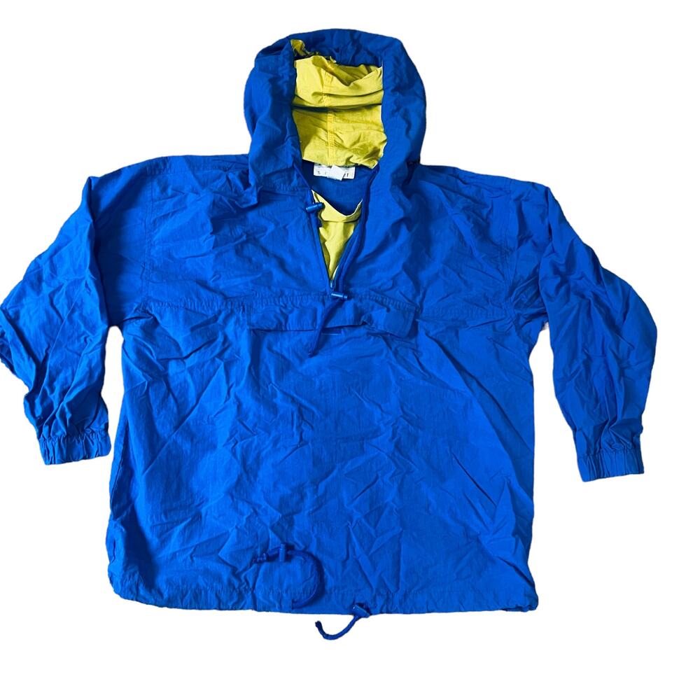 International Concepts Men's Size L Pullover Windbreaker Jacket Blue Green